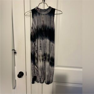 Mock neck tie dye dress